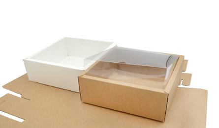 ΧΑΡΤΙΝΟ ΚΟΥΤΙ ME KAΠΑΚΙ ΖΕΛΑΤΙΝΑ 20cm x 20cm x 7cm 0402231