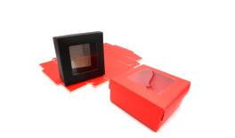 ΧΑΡΤΙΝΟ ΚΟΥΤΙ ME KAΠΑΚΙ ΠΑΡΑΘΥΡΟ ΖΕΛΑΤΙΝΑ 8cm x 8cm x 5cm 0402239