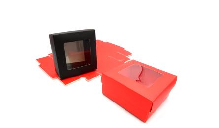 ΧΑΡΤΙΝΟ ΚΟΥΤΙ ME KAΠΑΚΙ ΠΑΡΑΘΥΡΟ ΖΕΛΑΤΙΝΑ 8cm x 8cm x 5cm 0402239