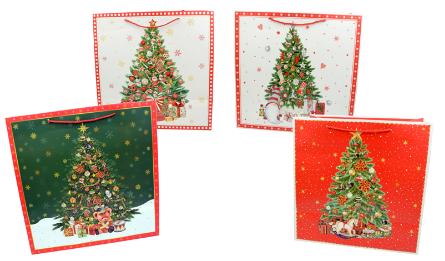 2048-HL Christmas tree paper bag 38*38*20CM 0402282
