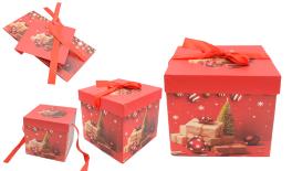 ΚΟΥΤΙ ΧΑΡΤΙΝΟ ΧΡΙΣΤΟΥΓΕΝΝΙΑΤΙΚO ΚΥΒΟΣ ΜΕ ΚΟΡΔΕΛΑΚI 22cm 0402306