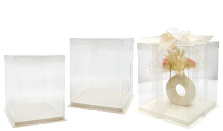 ΚΟΥΤΙ TΕΤΡΑΓΩΝΟ ΑΣΠΡΟ ΜΕ ΖΕΛΑΤΙΝΑ 34cm x 34cm x 37cm 0402327