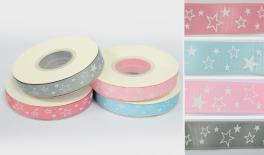 ΚΟΡΔΕΛΑ ΓΚΡΟ ΜΕ ΛΕΥΚΟ ΑΣΤΕΡΙ 1cm x 25Y 0501322