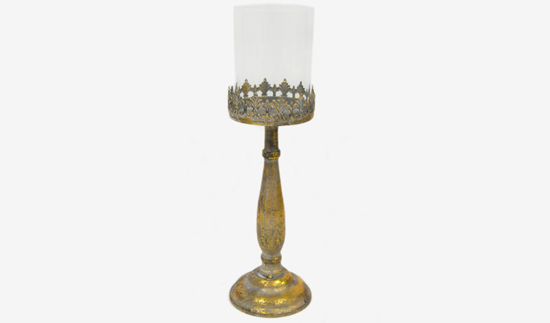 ΜΕΤΑΛΛΙΚΟ ΚΗΡΟΠΗΓΙΟ ΜΕ ΓΥΑΛΙ ΒΙΝΤΑΖ 8.5cm x 29cm 6J7035 0503211