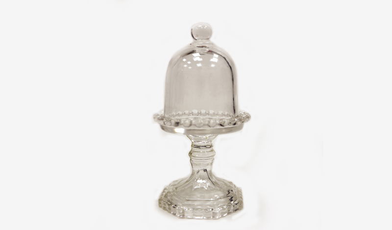 ΓΥΑΛΙΝΗ ΤΟΥΡΤΙΕΡΑ ΜΕ ΒΑΣΗ 17cm x 9.5cm X147 GJ 0503259