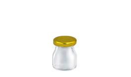 ΒΑΖΑΚΙ ΓΥΑΛΙΝΟ 5.5cm x 4.5cm ΧΡΥΣΟ ΚΑΠΑΚΙ 50ml 0503311