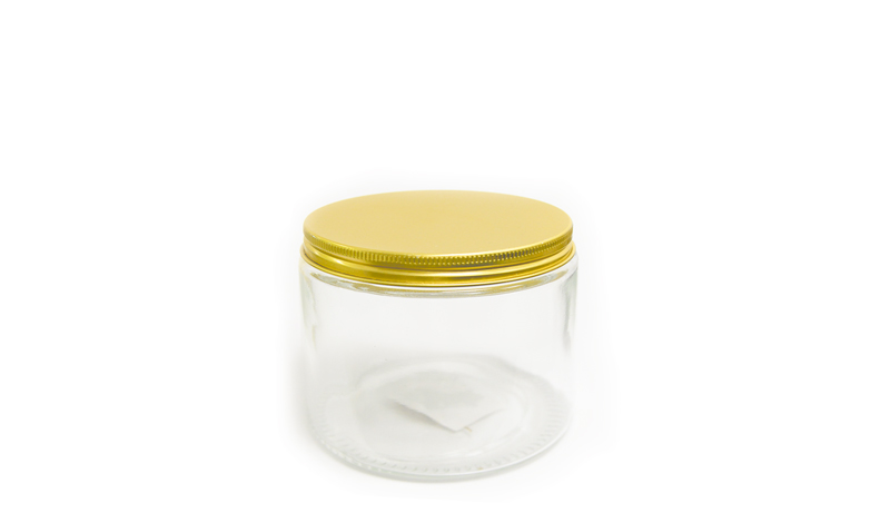 ΒΑΖΑΚΙ ΓΥΑΛΙΝΟ 9.3cm x 6.5cm ΧΡΥΣΟ ΒΙΔΩΤΟ ΚΑΠΑΚΙ 250ml 0503324