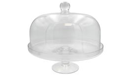 ΓΥΑΛΙΝΗ ΤΟΥΡΤΙΕΡΑ ΜΕ ΚΑΠΑΚΙ 30cm 0503448