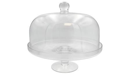 ΓΥΑΛΙΝΗ ΤΟΥΡΤΙΕΡΑ ΜΕ ΚΑΠΑΚΙ 30cm 0503448