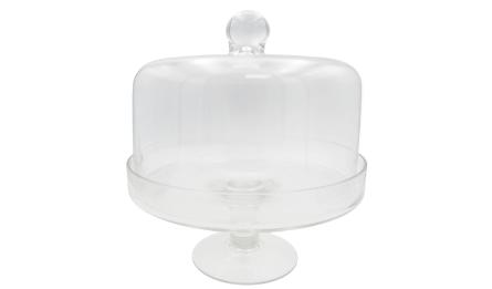 ΓΥΑΛΙΝΗ ΤΟΥΡΤΙΕΡΑ ΜΕ ΚΑΠΑΚΙ 24cm 0503449