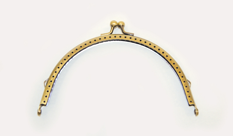 15cm half round metal bag clip with two ear 0515077