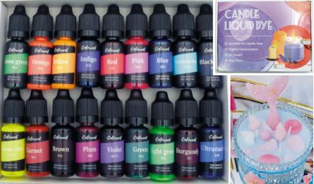 Liquid dye 18 colors per box 0515346