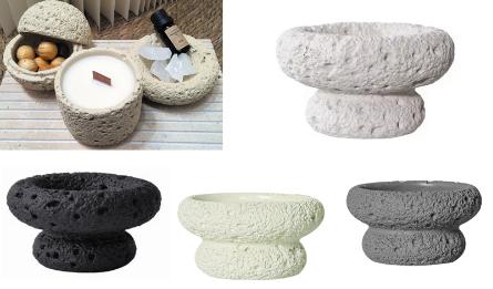 9.3*5.5cm mushroom shape cement candle cup weight:0.27kg 0515350