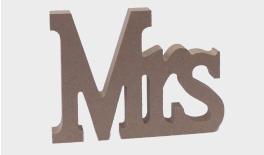 ΞΥΛΙΝΟ Mr & Mrs, ΓΡΑΜΜΑΤΑ MRs 15cm x 11cm MDF 0519383