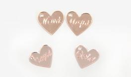 ΚΑΡΔΙΑ ΠΛΕΞΙΓΚΛΑΣ ΜΕ ΟΝΟΜΑΤΑ ROSE GOLD 2.1cm x 1.9cm 0529017