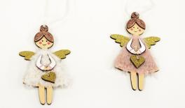ΚΡΕΜΑΣΤΟ ΞΥΛΙΝΟ ΑΓΓΕΛΑΚΙ 11cm x 6cm 0530093