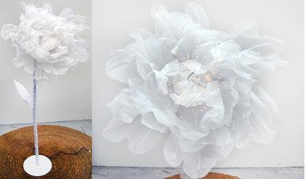 ΣΤΑΝΤ ΦΩΤΙΣΤΙΚΟ ΑΣΠΡΟ ΛΟΥΛΟΥΔΙ ΑΝΟΙΓΟΚΛΕΙΝΟΜΕΝΑ ΠΕΤΑΛΑ ΜΕ LED ΣΤΗΜΟΝΕΣ 0621075