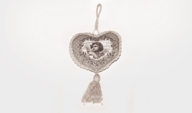 ΚΡΕΜΑΣΤΟ ΚΑΡΔΙΑ ΒΑΜΒΑΚΕΡΟ ΑΓΓΕΛΟΣ 10cm x 2.5cm 17-2127B 0621142