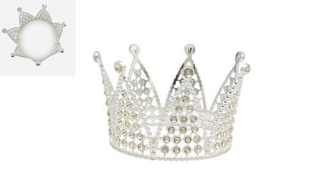 ΜΕΤΑΛΛΙΚΗ ΑΣΗΜΙ ΚΟΡΩΝΑ ΜΕ ΠΕΤΡΑ ΤΥΠΟΥ ΣΒΑΡΟΦΣΚΙ 8cm 0621591