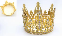 ΜΕΤΑΛΛΙΚΗ ΧΡΥΣΗ ΚΟΡΩΝΑ ΜΕ ΠΕΤΡΑ ΤΥΠΟΥ ΣΒΑΡΟΦΣΚΙ 8cm 0621592